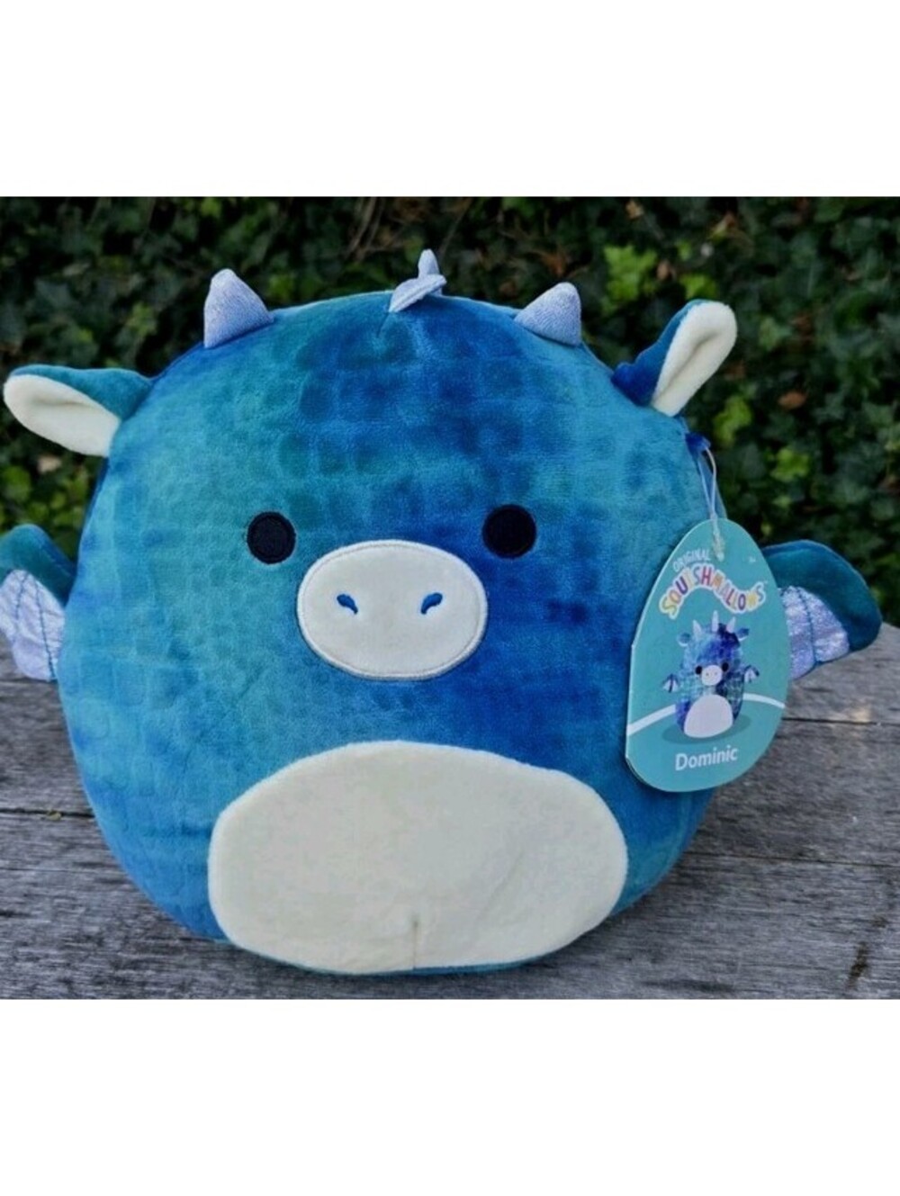 Blue Squishmallows Dominic the Dragon 10 inch Plush Toy Tags